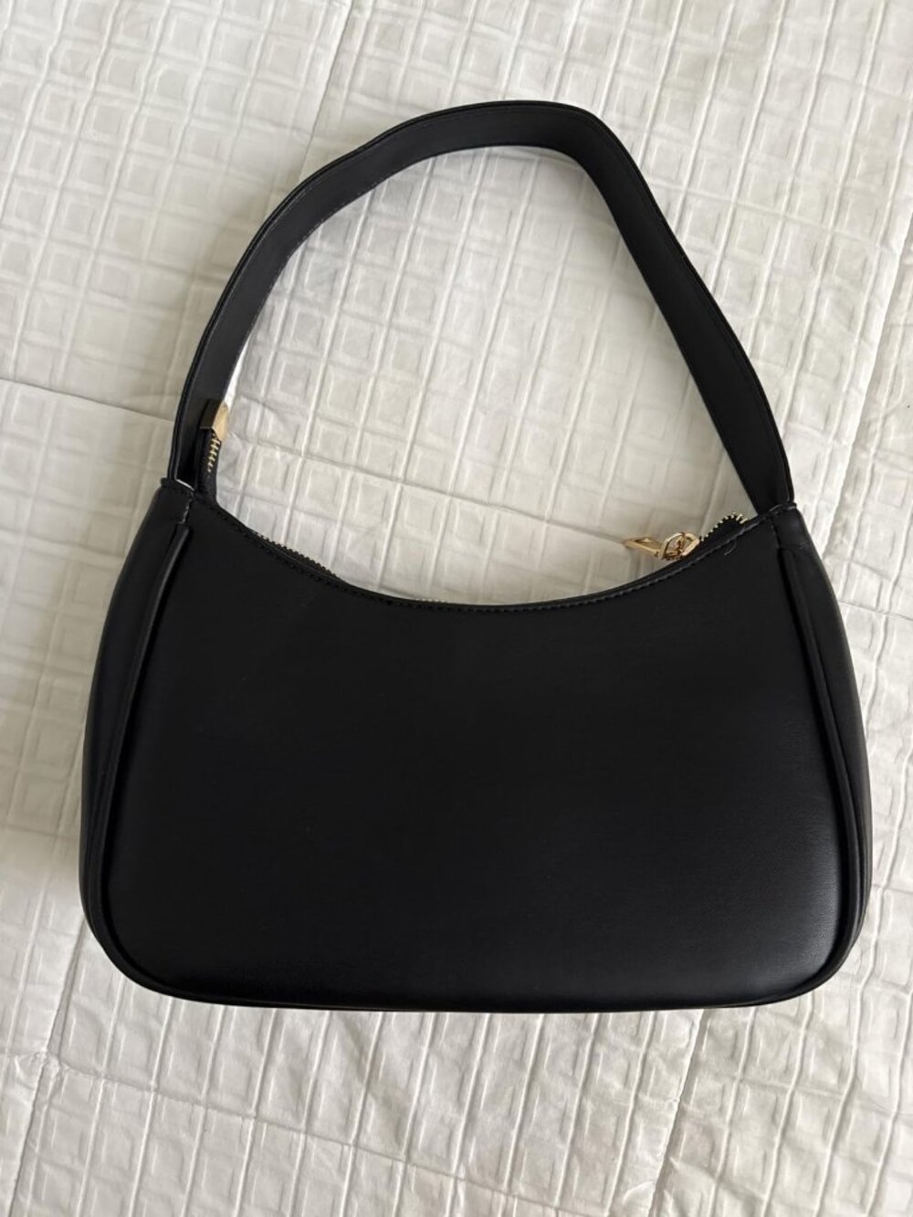Women's Hobo Shoulder Bag – Mini PU Leather Tote with Gold-Tone Zipper Cute Eve
